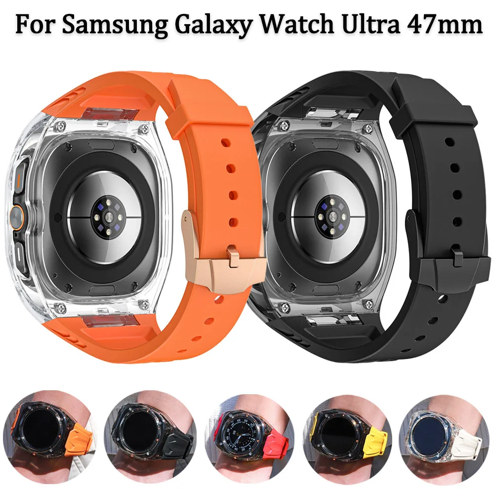 Комплект модификации, ремешок для Samsung Galaxy Watch Ultra 2025 47 мм, чехол из ТПУ + браслет для Galaxy Watch Ultra, встроенный ремешок 47 мм