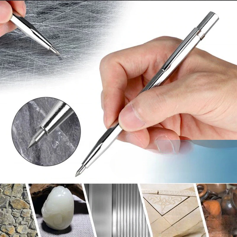 1pc Diamond Metal Marker Pen Glass Metal Plate Iron Sheet Lettering Tungsten Steel Scratch Needle Wood Engraving Hand Tools