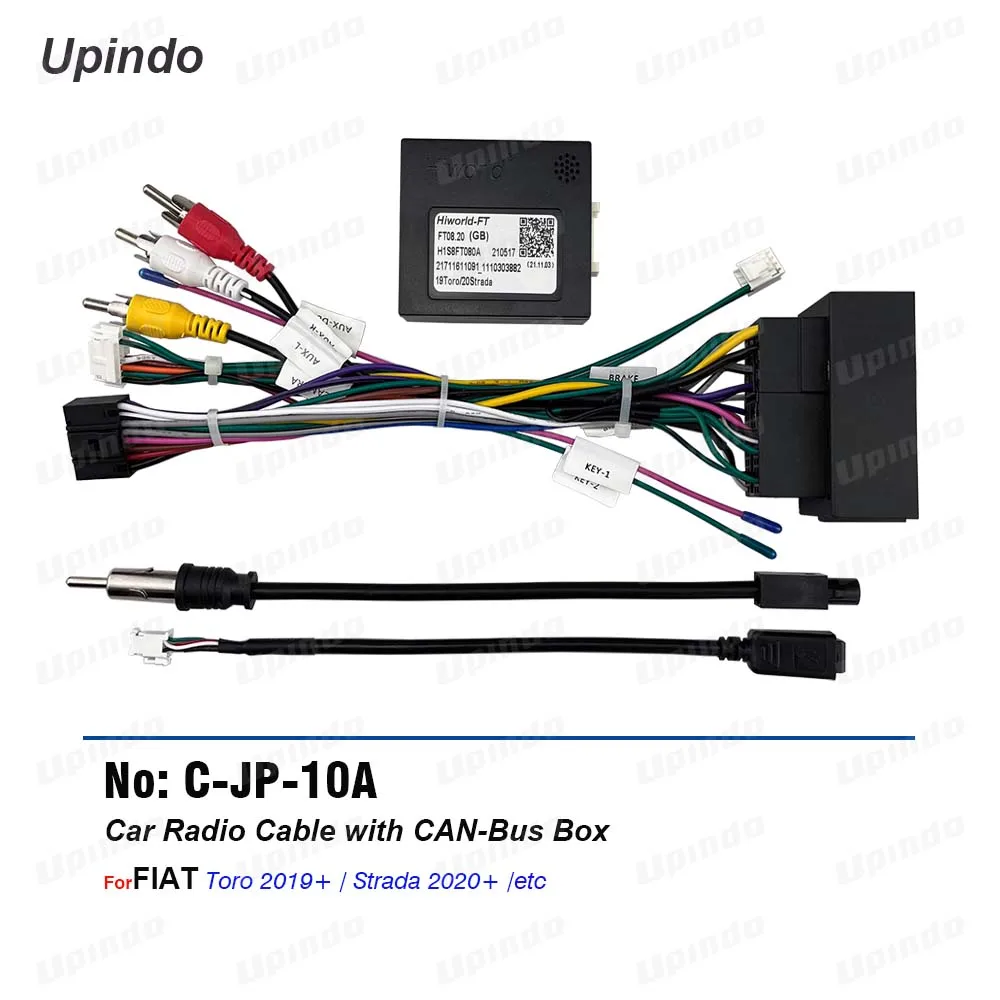 

Car Radio Cable with CAN Bus Box Power Wiring Harness Connector Adapter for Fiat Toro Strada Android Head Unit Multimedia Player