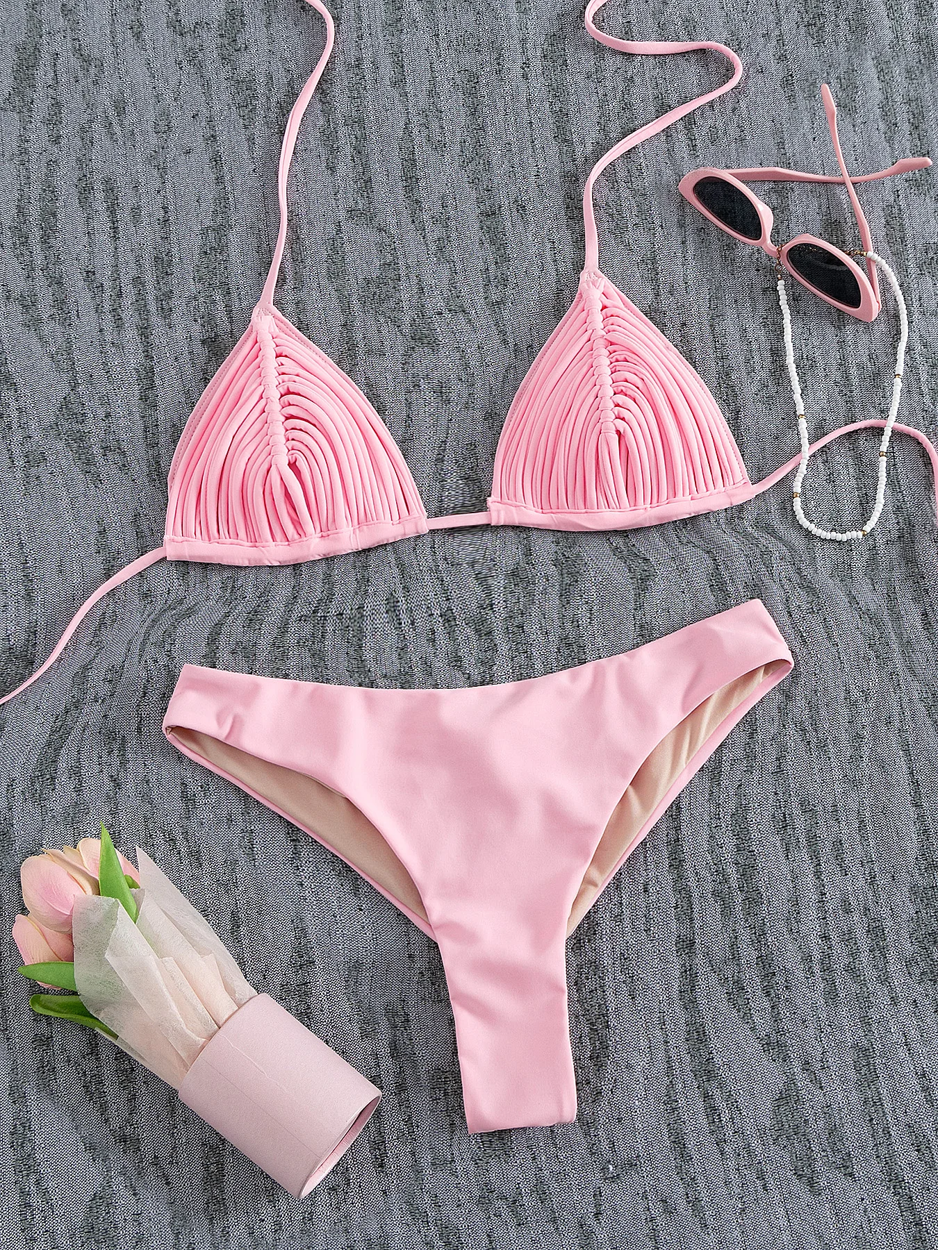 

Модный бандажный треугольный бикини, женский купальник, сексуальный бикини с низкой талией, женский купальник, купальный костюм, женская пляжная одежда Getways