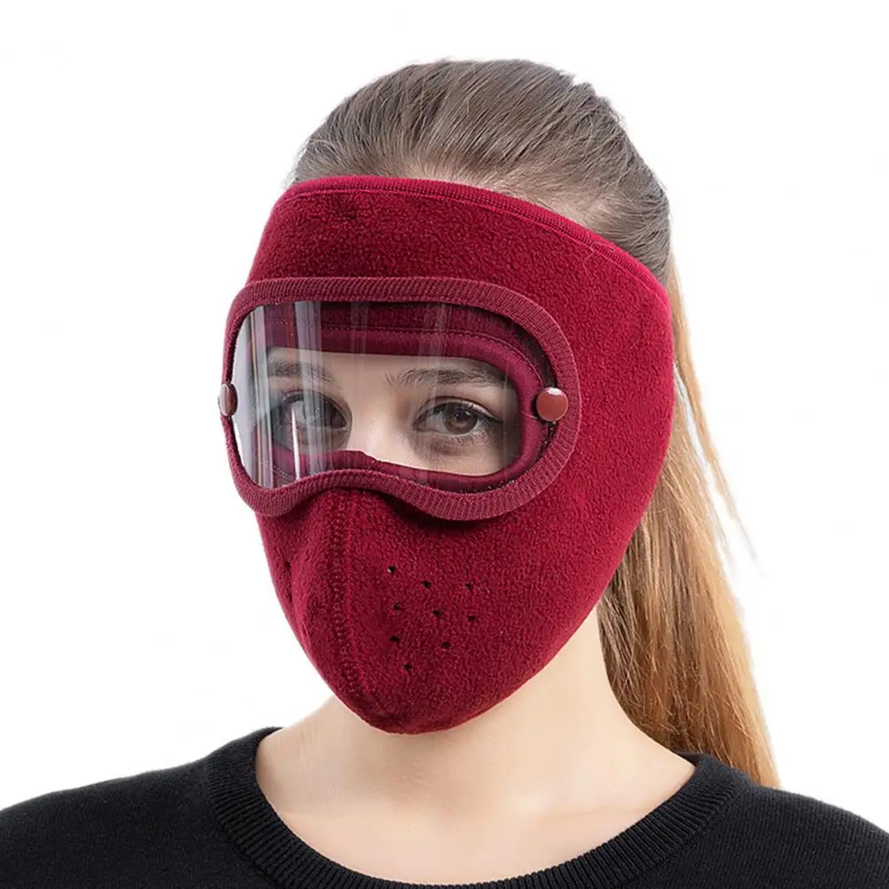 Insulated Face Mask Thermal Fleece Mask with Removable Goggles Breathable Winter Face Cover Windproof Full Protection for Skiing
