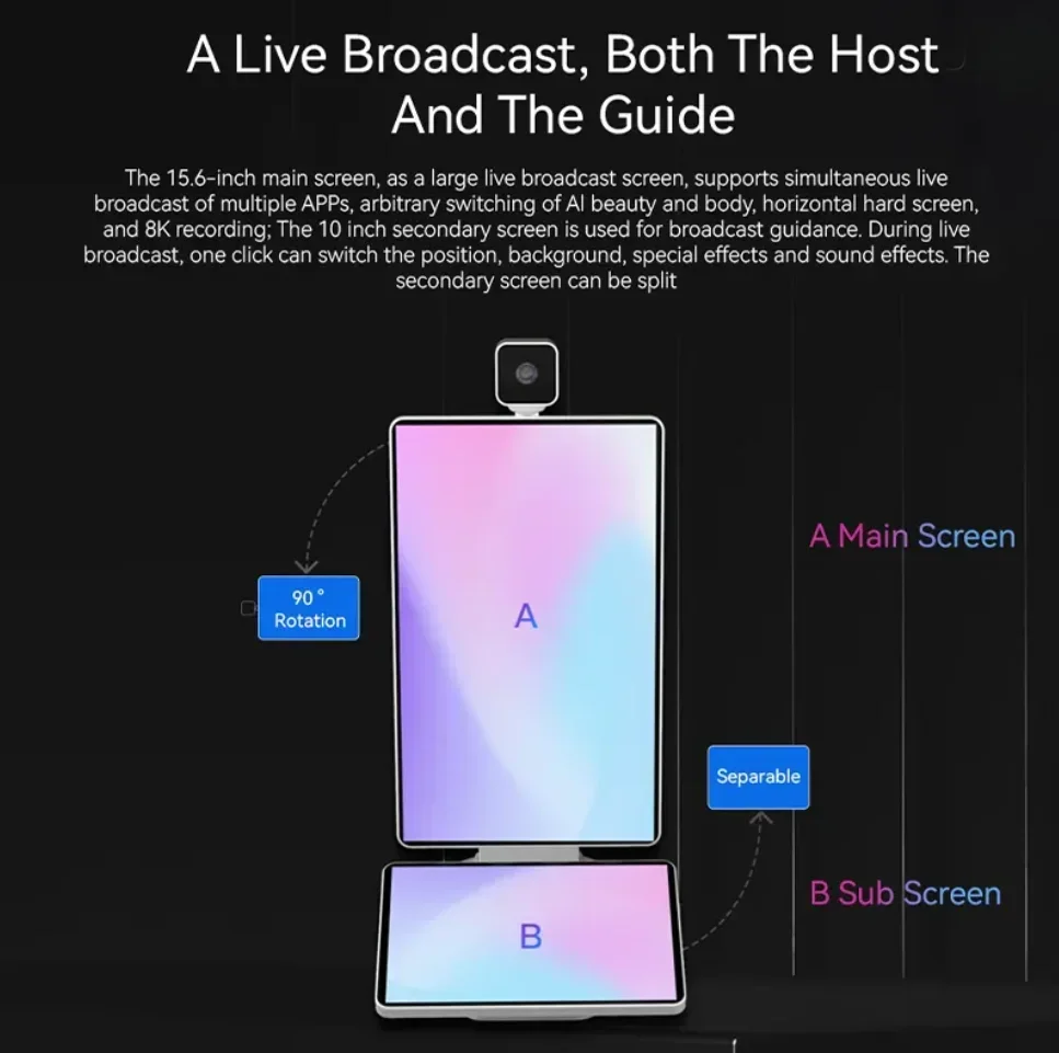 

Hot Sale Live Streaming Equipment On Facebook And All In One Live Streaming Equipment 15.6 Inch And 10 Inch Live Big Screen