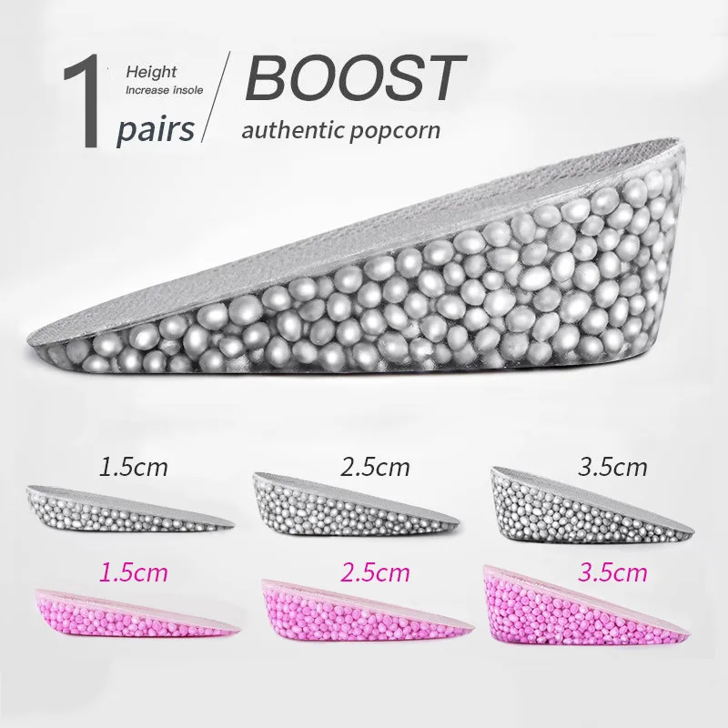 Height Increase Insoles for Shoes Women Men Feet Care Heel Spurs Pain Insole Silicone Gel Half Heel Sole Pad Orthopedic Insoles