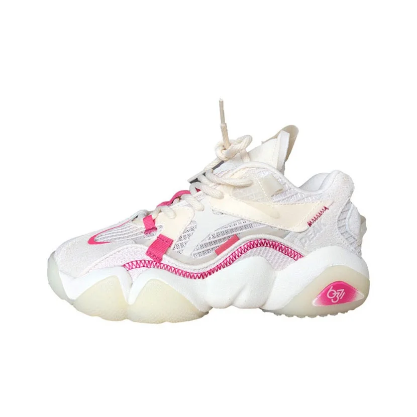 PEAK Taichi 6371 Breathable, Slip Resistant, And Abrasion Resistant Low top Chunky Sneakers Women's Beige White Pink E12758E