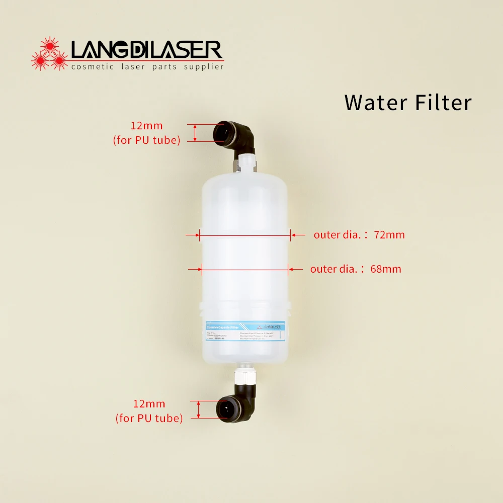 Disposable Capsule Water Filter For Diode / IPL Laser & Medical Laser/ With PP Cotton Inside It / For D12mm PU Tube