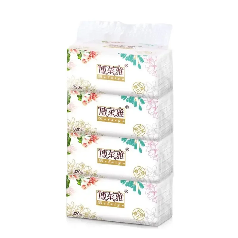 2021 New 3-Ply Facial Tissue, Soft Facial Paper, 320 Tissues per Pack, Household