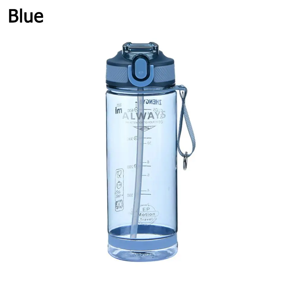 

800ml Outdoor BPA Free Plastic Sports Water Bottle Men Drinkware with Straw Drinking Bottle