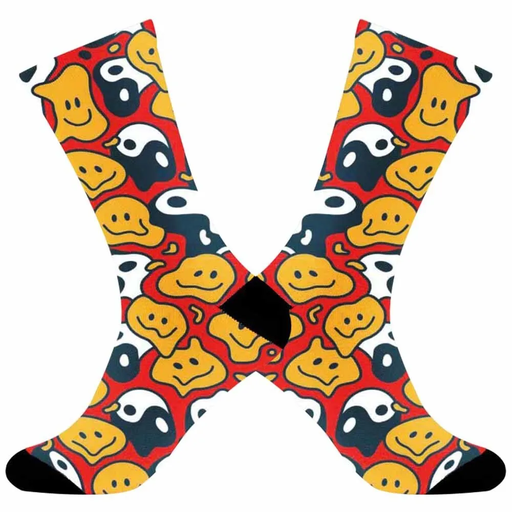 2024 New Harajuku Skateboard Men Women Lovely Cute Fashion Girls Funny Face Eyes Happy Socks