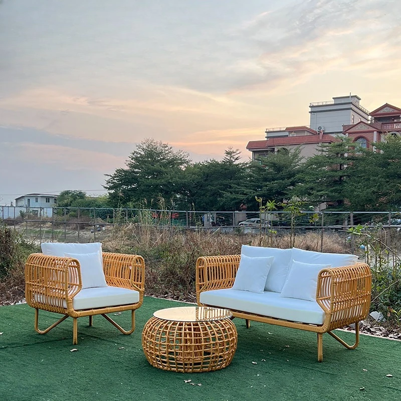 

Outdoor rattan courtyard sofa villa waterproof sunscreen outdoor terrace garden hotel