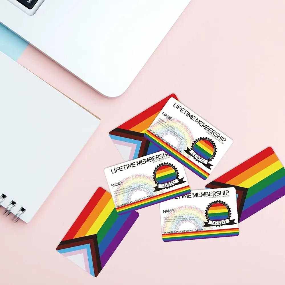 Tessera di appartenenza LGBT personalizzata Fashion Rainbow Waterproof Gay Pride Card regali portatili carta d'identità LGBT