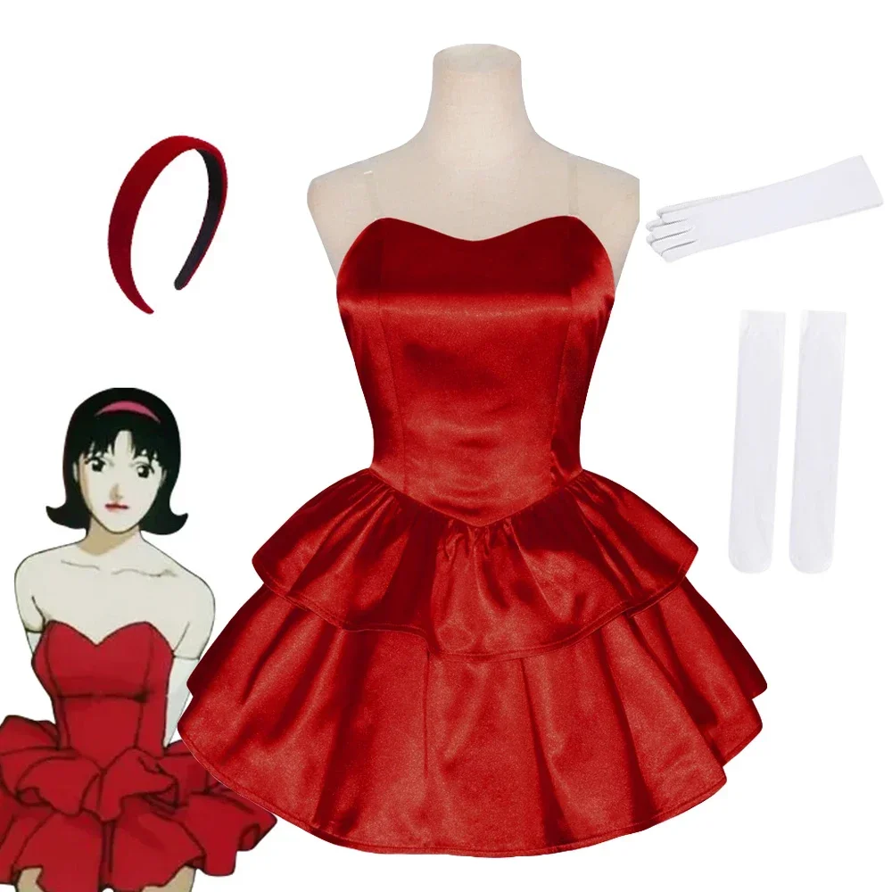 Neues 2024 Anime Perfect Blue Kirigoe Mima Cosplay Kostüm Erwachsene Frauen Rotes Kleid Uniform Halloween Karneval Party Kleidung Outfit