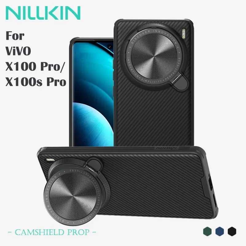 Nillkin Magnetic Case for ViVO X100 Pro, MagSafe Cover for ViVO X100s Pro, Lens Cover Stand, Full Coverage, Anti-Drop Airbags