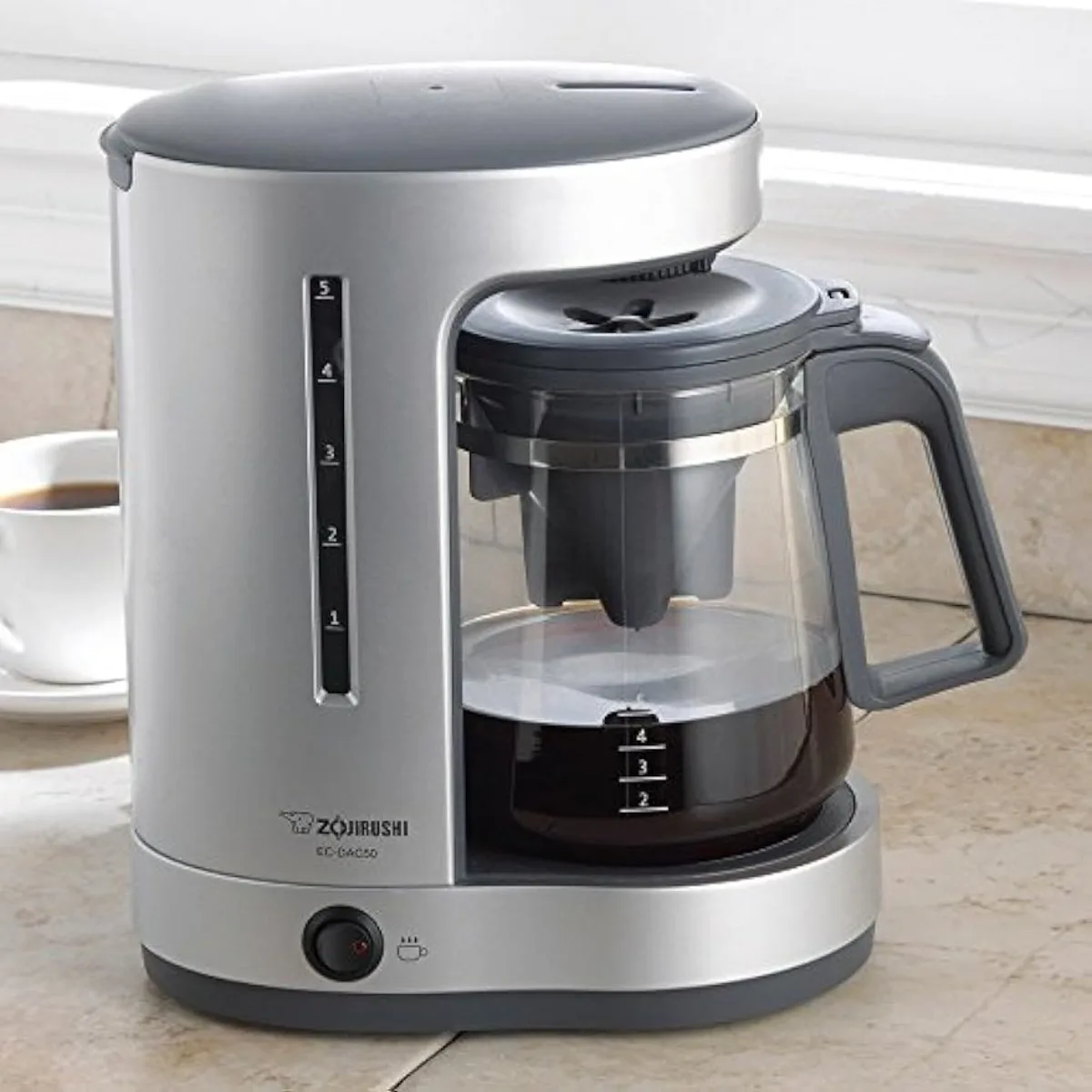 Zutto Coffee Drip Coffeemaker, EC-DAC50, Prata, 5 Cup, EUA, Novo