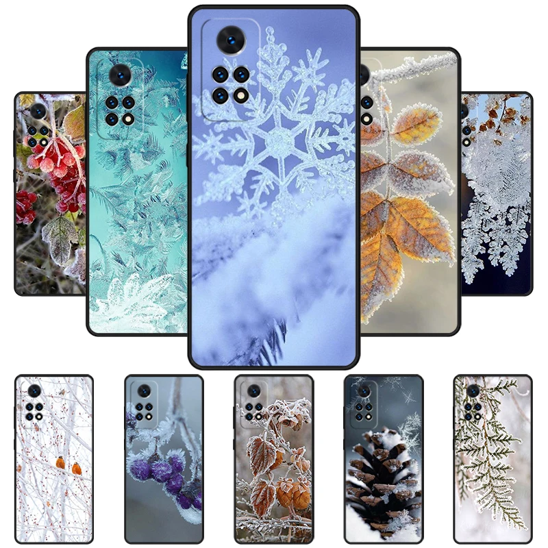 Icey Winter December Phone Case For Redmi Note 11 EPro 11S 10T 9S Promax 8 Pro Xiaomi Mi 11 12X 12S Ultra Cover