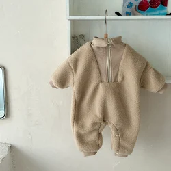 2024 Winter Baby Clothes Baby Rompers Pajamas Infant Boy Girls Long Sleeves Newborn Warm Costume Zipper Jumpsuit 0-18 Months