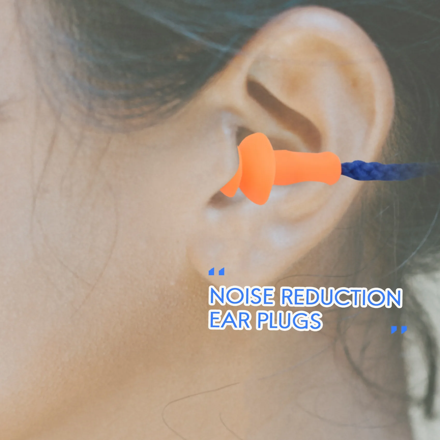 10 Pcs Silicone Soft Ear Plugs - Hearing Protection With Cord - Noise Reduction for Work Home Sleeping Blue Orange