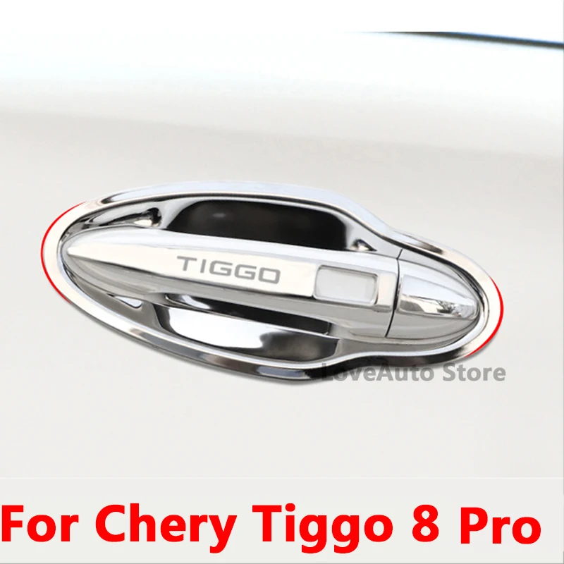 

For Chery Tiggo 8 Pro 2021 2022 Car Door Handle Protective Bowl Cover Door Handle Outer Bowl Stainless Steel Accessories Cover