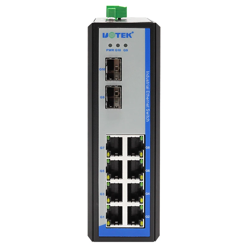 UOTEK 10 Ports Unmanaged Full Gigabit Ethernet Switch RJ45 Port Low Power Consumption Ethernet Switch UT-6410GC-8GT2GP