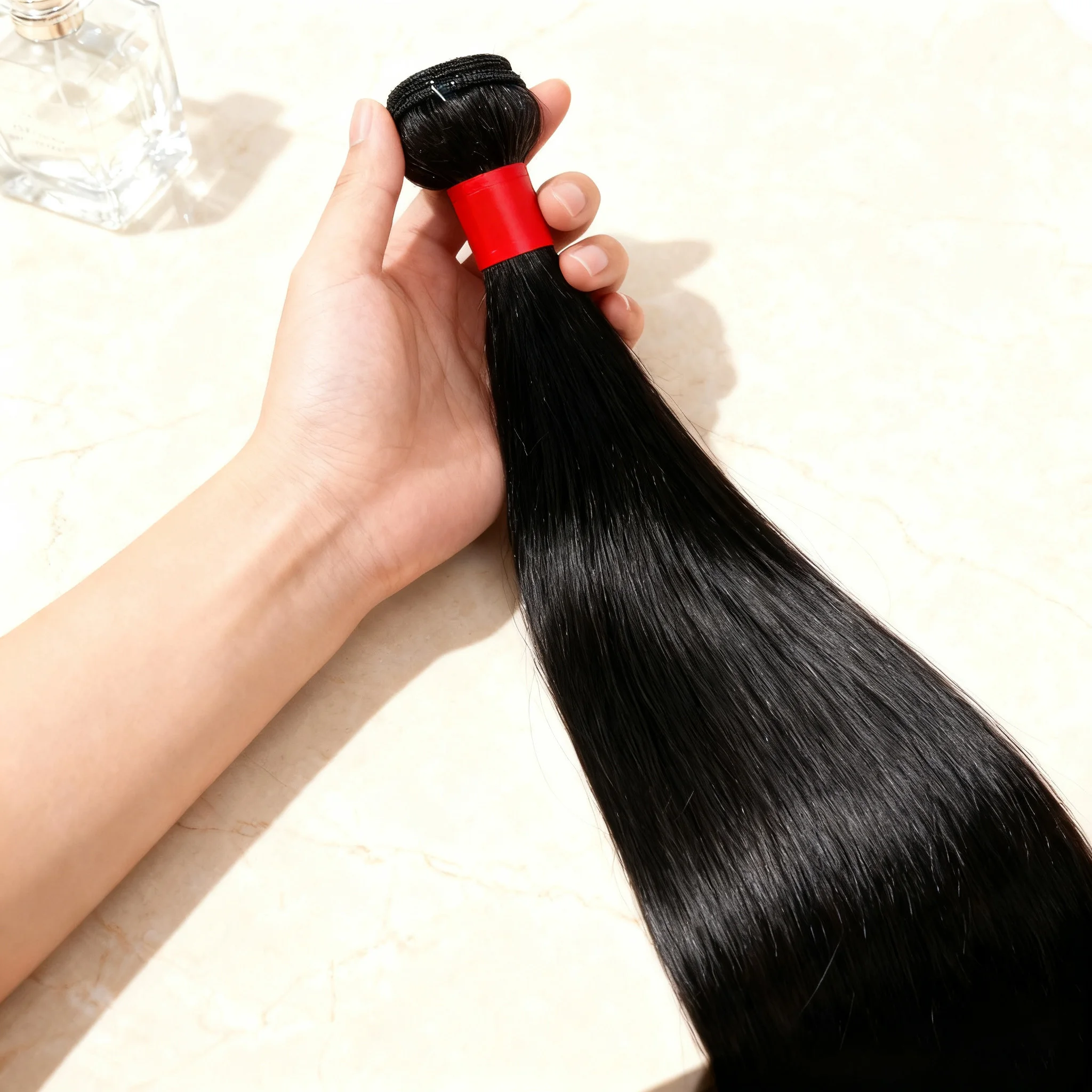 

Top Quality Bone Straight Human Hair Bundles Peruvian Virgin Unprocessed Natural Black Extensions Remy Raw Double Weft Bundle