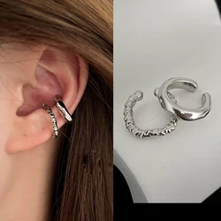 Pendientes geométricos irregulares Punk para mujer, pendiente de Clip de oreja de Metal sin perforación, cartílago falso, joyería de moda para fiesta