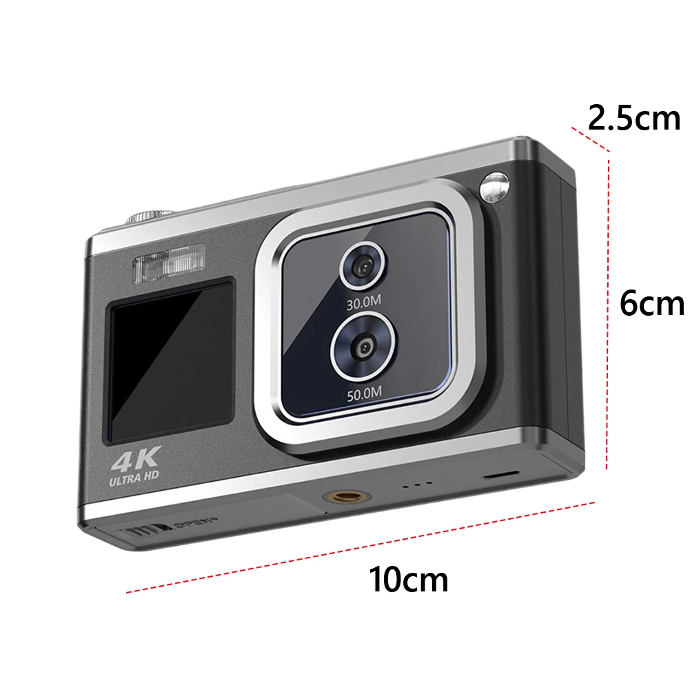 4K Digital Camera with LED Flash 16X Zoom Digital Camera 50MP Compact Camera for Teens Beginner