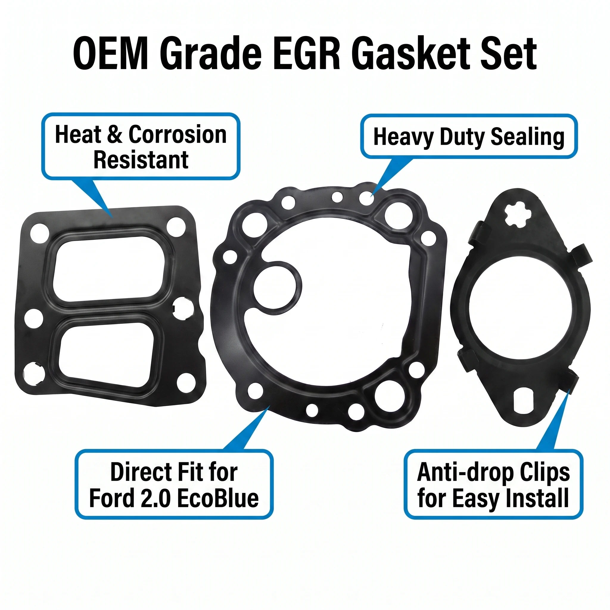 EGR Valve & Pipe Gasket Repair Service Set for Ford Transit Custom Ranger 2.0 EcoBlue GK2Q-9H454-AA GK2Q-9D468-AA GK2Q-9F478-AA