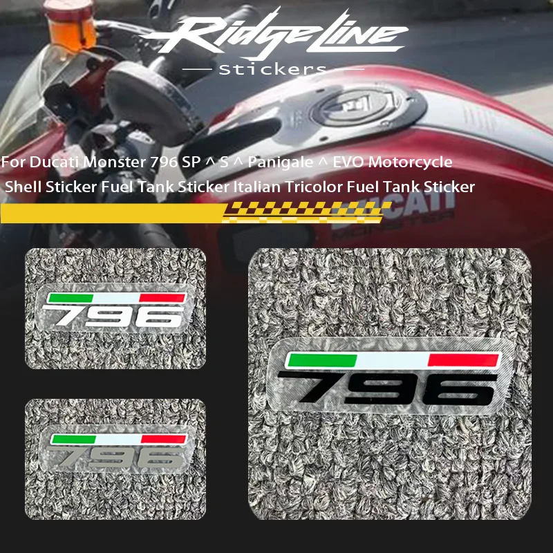 

For Ducati Monster 796 SP ^ S ^ Panigale ^ EVO Motorcycle Shell Sticker Fuel Tank Sticker Italian Tricolor Fuel Tank Sticker