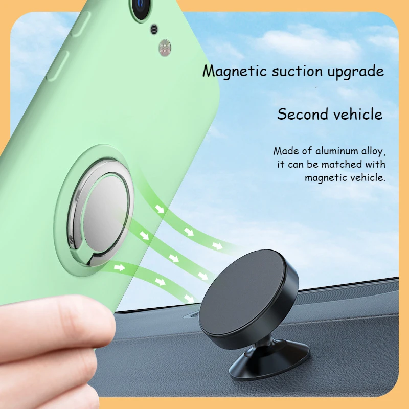 Magnetic Portable Car Mobile Phone Holder Telephone Support Universal Ring Buckle Creative Lazy Metal Silicone Cellphone Holders