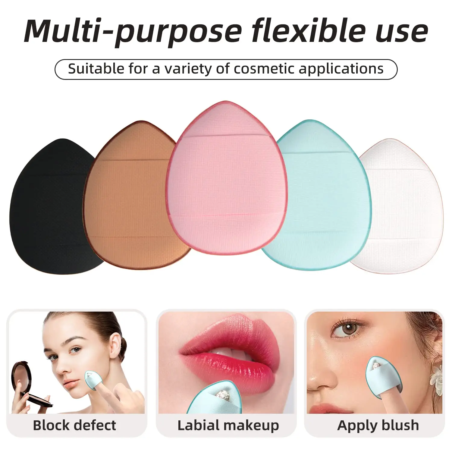 5/10Pcs Mini Finger Puff Foundation Small Air Cushion Powder Sponge Face Concealer BB Cream Cosmetic Applicator Makeup Tools