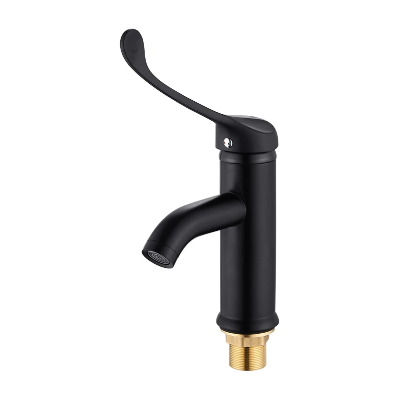 

Using a long handle elbow open faucet, black laboratory basin faucet, vegetable basin faucet