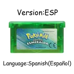 GBA Game Cartridge 32Bit Video Game Console Card Pokemon Emerald FireRed LeafGreen Ruby Sapphire Shiny Label NOE/FRA/ESP Versie