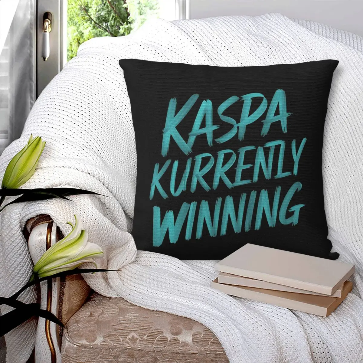 Kaspa Decentralized Crypto Solutions Square Pillowcase Pillow Cover Cushion Zip Decorative Comfort Throw Pillow for Home Bedroom