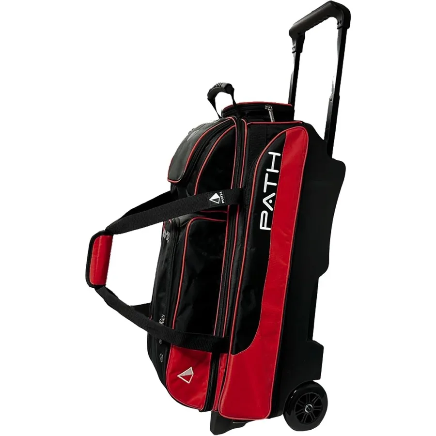 

Pyramid Path Triple Premium Deluxe Roller Bowling Bag with Extra Large Separate Shoe Compartment Up to US Men's Size 16 and 5 A