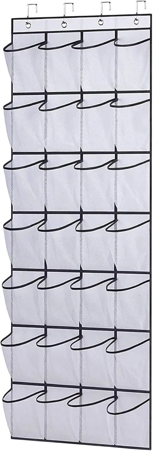 

Over the Door Shoe Organizer, Hanging Shoe Organizer with 28 Mesh Large Pockets Door Shoe Rack Organizer, Space Saving Hanging S