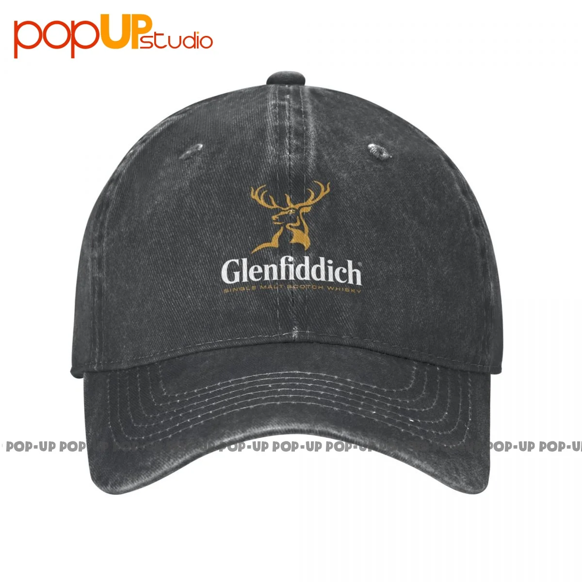 Glenfiddich Single Malt 1887 Scotch Whisky Alcohol Washed Denim Baseball Cap Trucker Hats Outdoor Comfortable