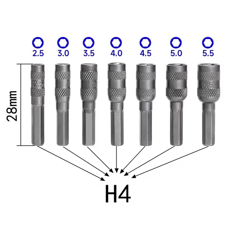 2.5Mm-5.5Mm 6 Points Hex Socket H4 Hexagon Shank Nut Driver Part Metric Driver Drill Bit For Car Repairing-Hot