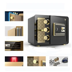 Fingerprint/Password Electronic Safe Deposit Box Digital Password & Fingerprint Unlock for Store Money Jewelry Documents