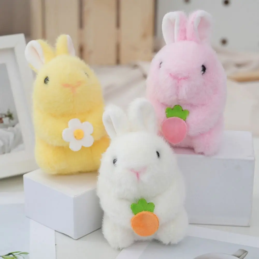 الحيوانات المحشوة أرنب أفخم المفاتيح أنيمي دمية رقيق أرنب أفخم قلادة PP القطن لينة أرنب أفخم كيرينغ
