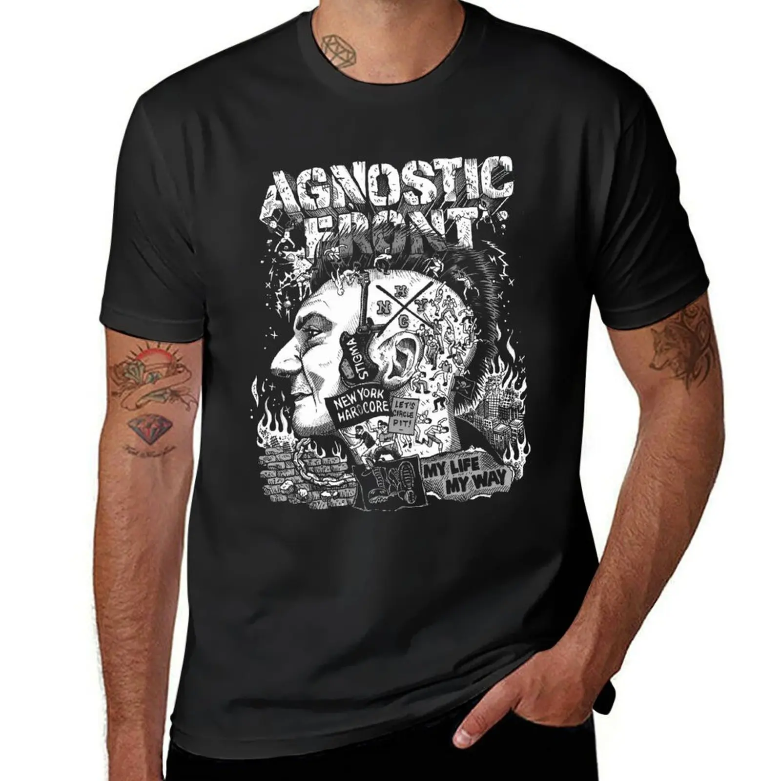 

*(&)(hardcore punk ()Agnostic T-Shirt quick drying summer clothes customs design your own sweat mens t shirts