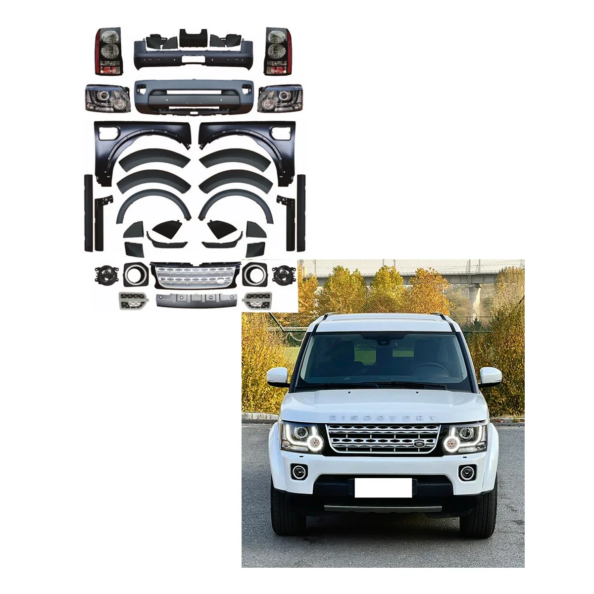 

For discovery 4 facelift kit BODY KIT FOR land rover DISCOVERY LR3 2005-2009 UPGRADE for land rover DISCOVERY LR 4 2014-2016