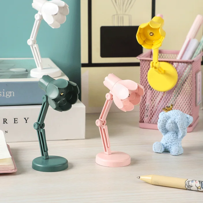 Magnetic Mini Flower Bookholder Light with Button Battery, 6 Styles - Book Hands-Free Reading Light, Metal Bed, Locker