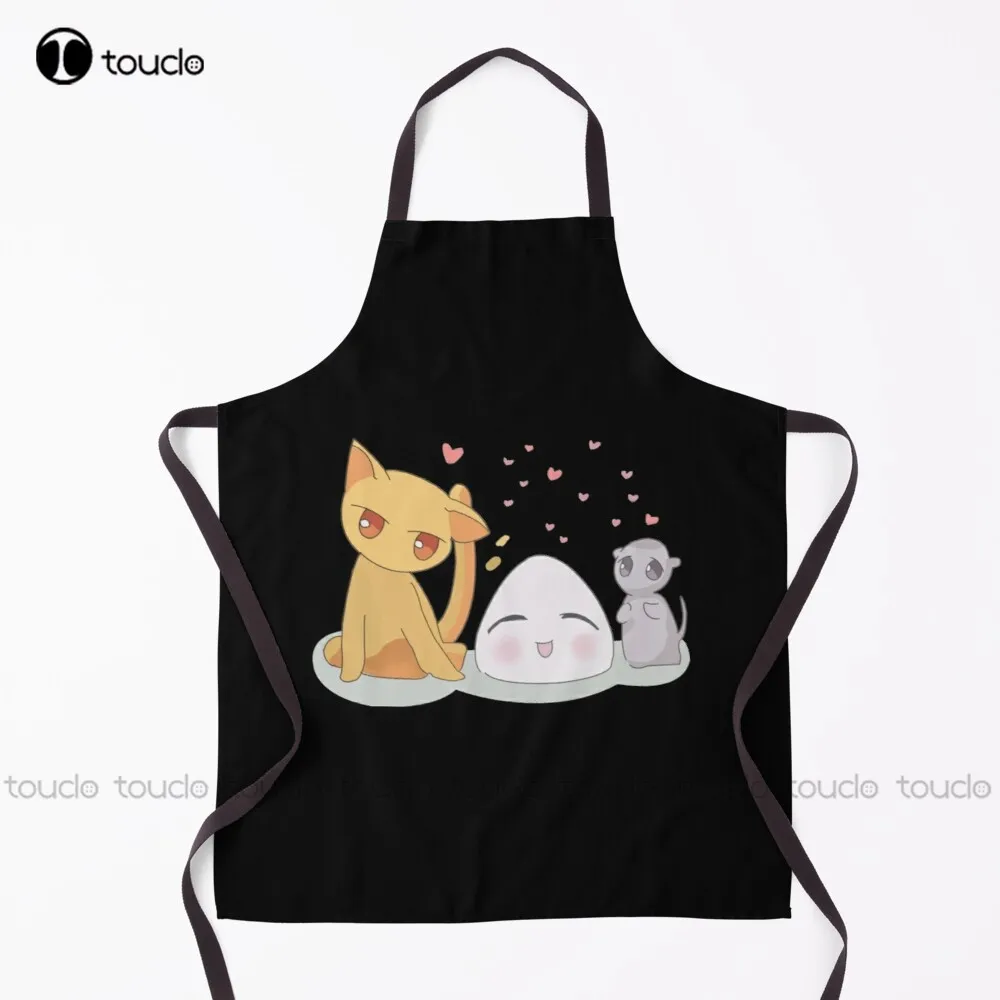 Delantal personalizado para adultos, cesta de frutas, gato, ratón, Anime, kyhoo, Yuki, Onigiri, jardín, cocina, Unisex