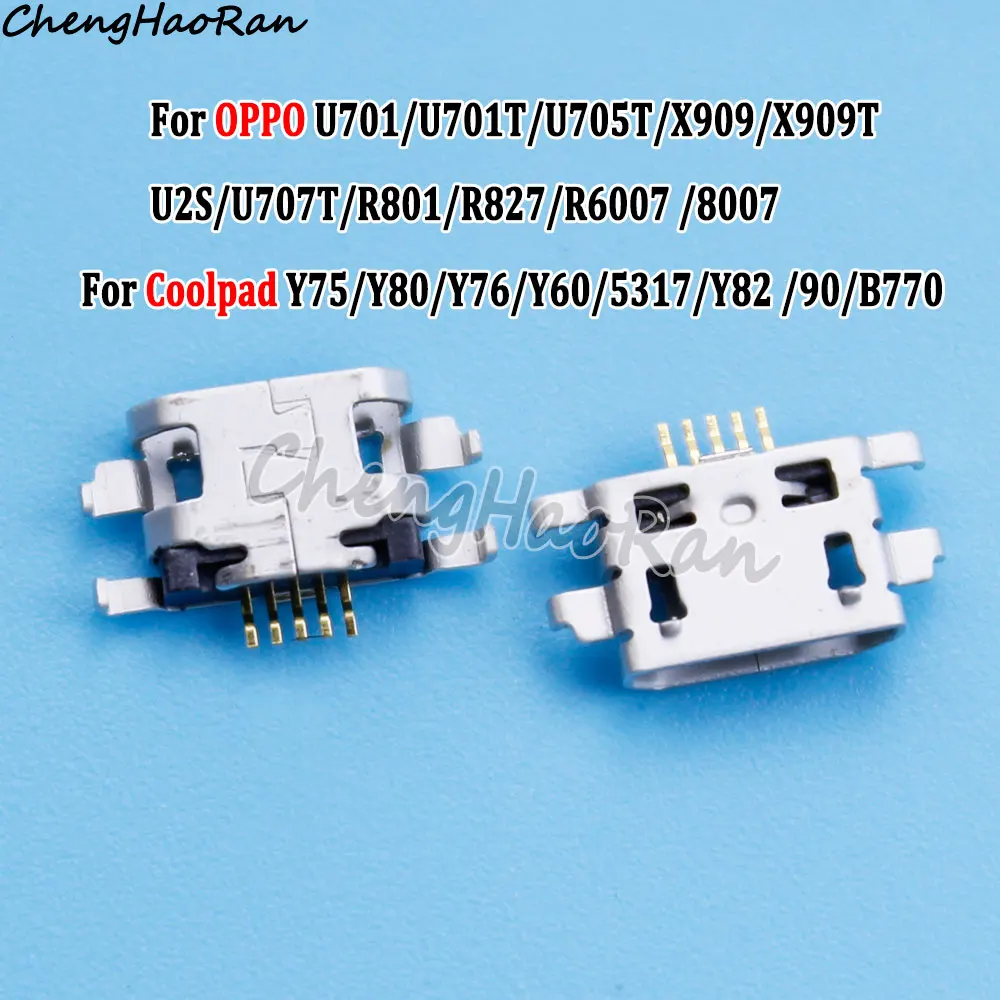 2-50Pcs Micro USB Charging Tail Plug Plug Socket For OPPO R6007 U2S U705t X909 R8007 For Coolpad Phone Charging Socket Connector