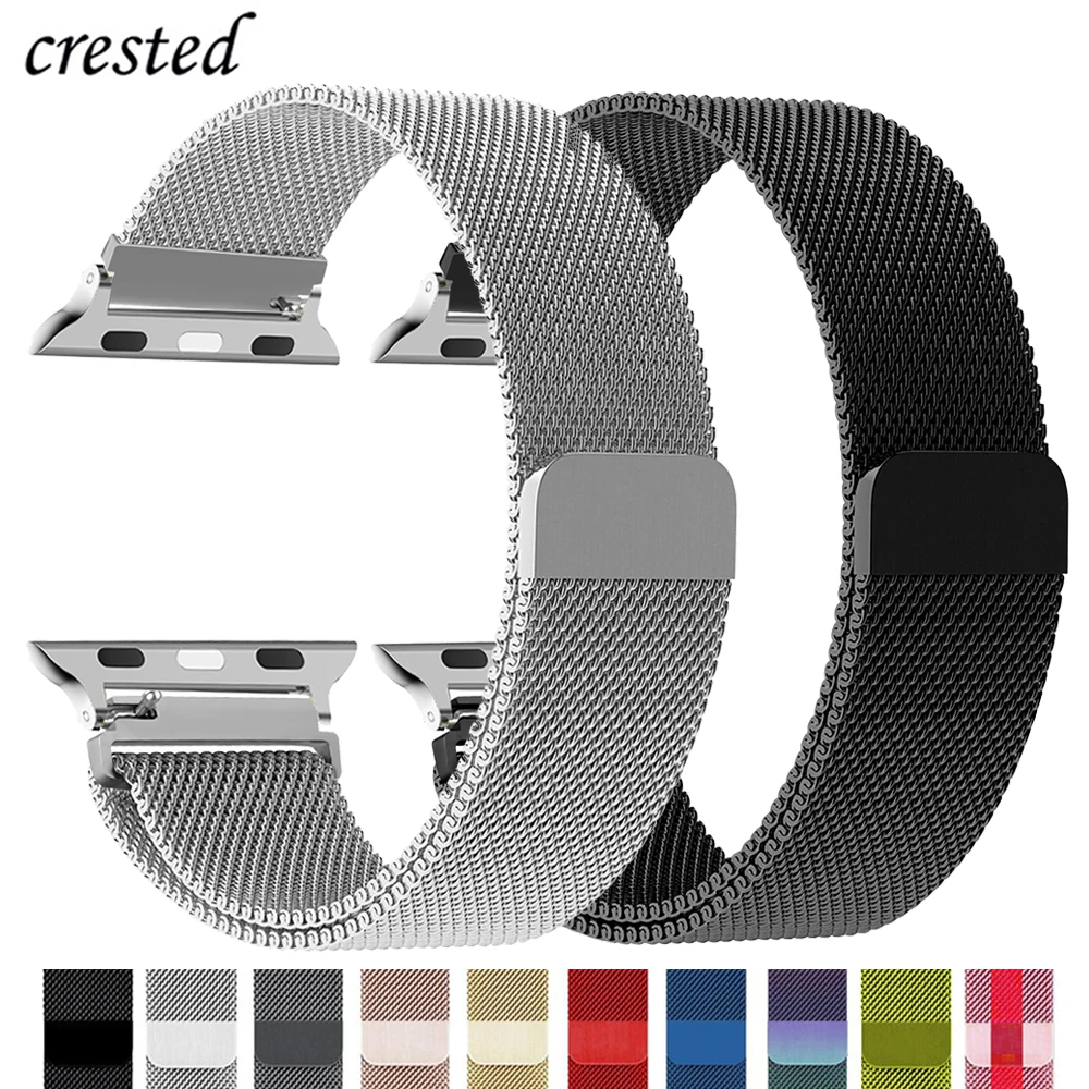 Milanese loop strap For apple Watch band 44mm 40mm 45mm 49mm 41mm 38mm 42mm 44 mm Bracelet iwatch Series 9 3 6 5 SE 7 8 Ultra 2