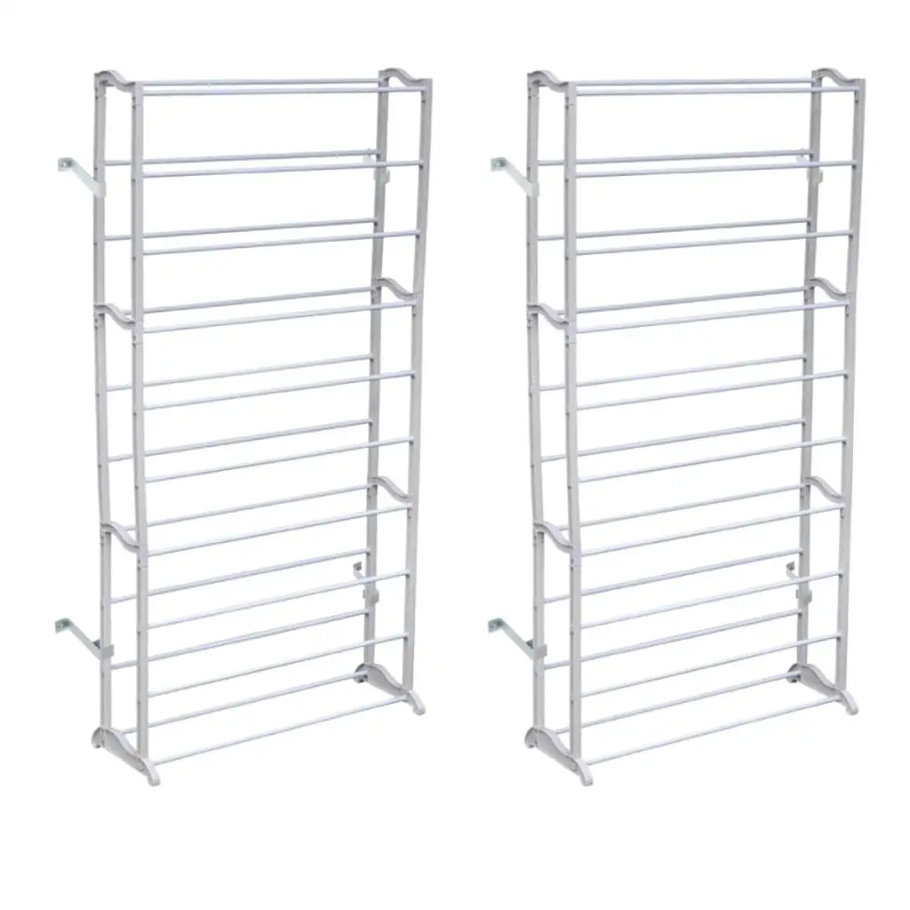 Sleek 2-Tier Shoe Rack Organizer - Space-Saving Storage Solution for Home & Entryway