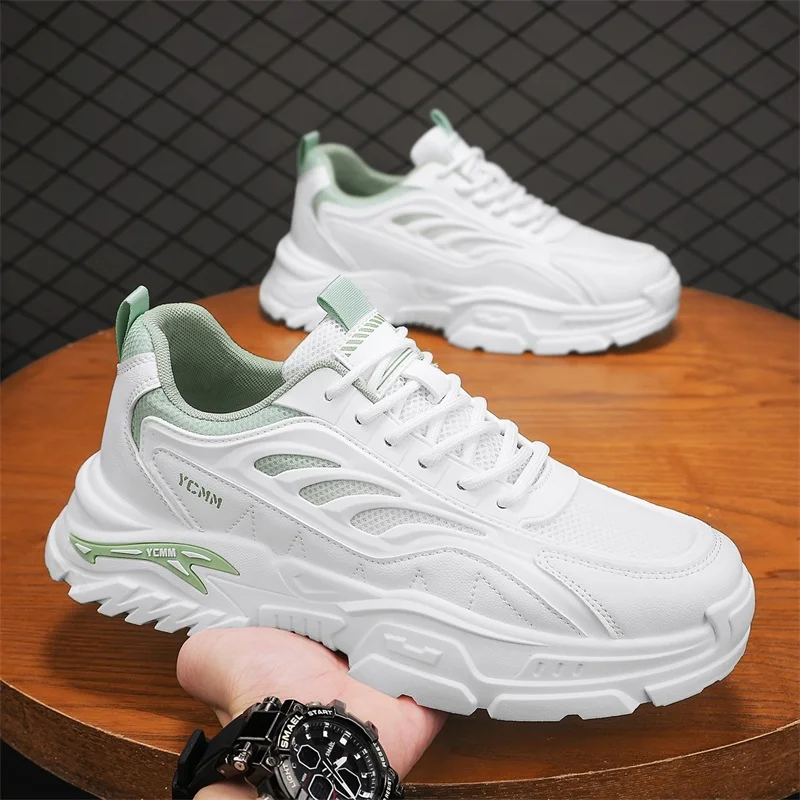 Herren-Sportschuhe mit dicken Sohlen, Frühling, Sommer, weiche Sohle, rutschfest, atmungsaktiv, Outdoor-Laufschuhe, Studenten-Joker-Sneaker