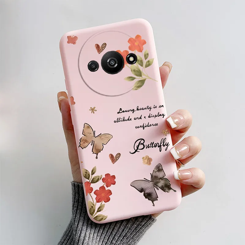 For Redmi A3 Phone Case Soft Silicone Shockproof Super cute Cartoon Cat Fox Cover For Xiaomi Redmi A3 RedmiA3 A 3 Bumper Shell
