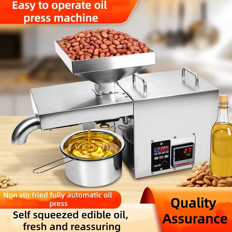Commercial Stainless Steel Oil Press Machine Fully Automatic Small Oil Extractor for Peanut Sesame Flaxseed Heavy Duty Oil