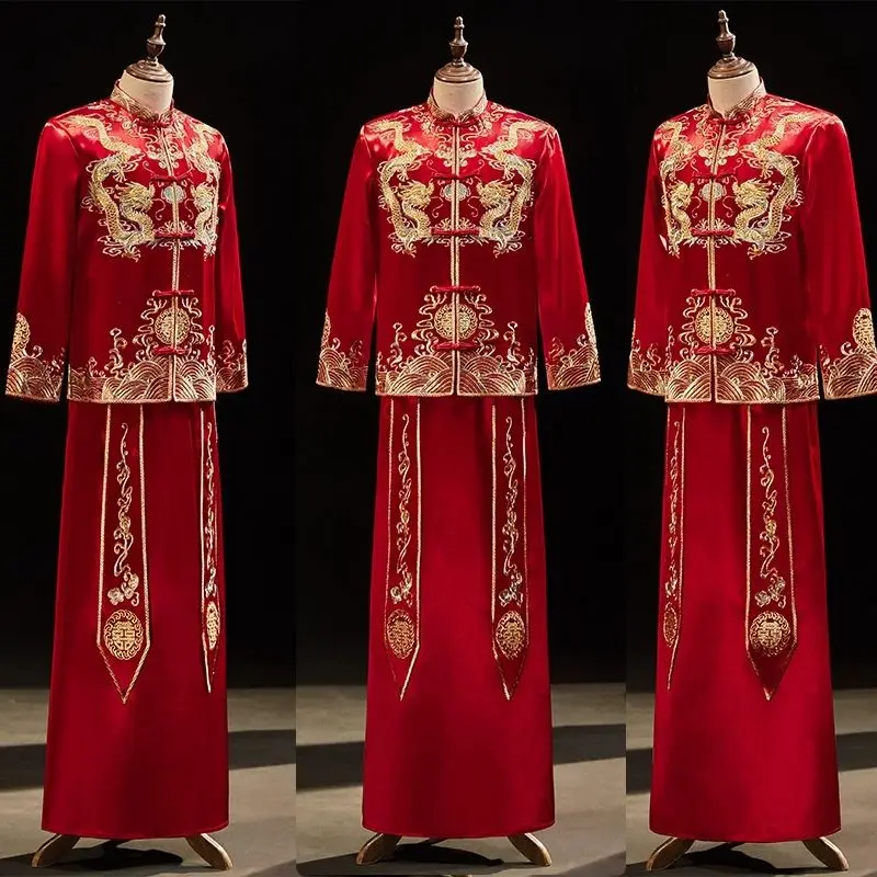 

Yourqipao Xiuhe Men's Clothing 2026 New Chinese Style Groom's Wedding Dress Dragon and Phoenix Gown Chinese Traditional Sets