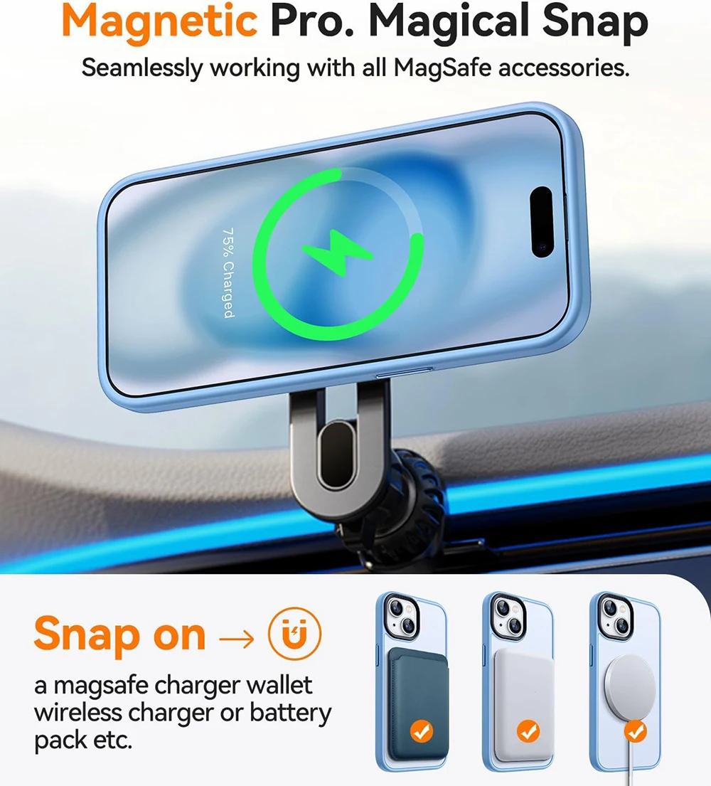 Magnetic Luxury Matte Translucent Armor Shockproof Case For iPhone 16 15 14 13 Pro Max Plus For Magsafe Wireless Charge Cover - náhled 4